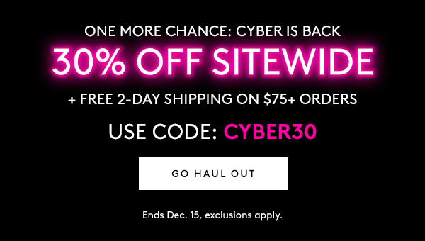 30% OFF SITEWIDE - USE CODE: CYBER30