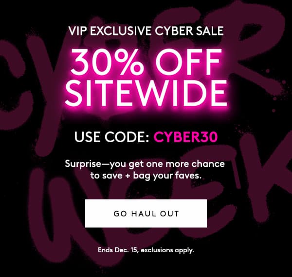 30% OFF SITEWIDE - USE CODE: CYBER30