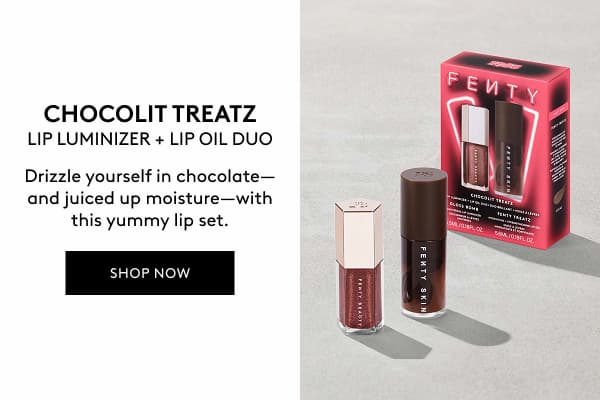 CHOCOLIT TREATZ LIP LUMINIZER + LIP OIL DUO | Drizzle yourself in chocolate - and juiced up moisture - with this yummy lip set. | SHOP NOW