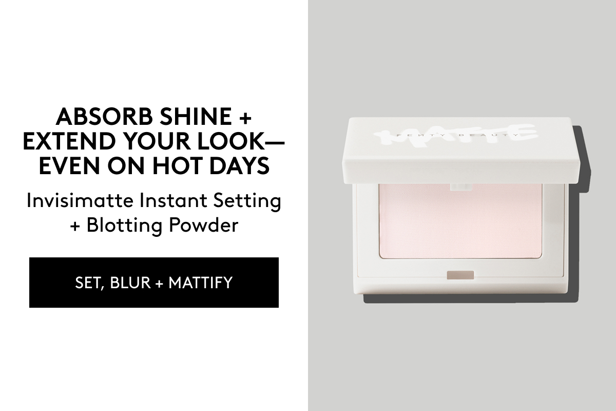 ABSORB SHINE + EXTEND YOUR LOOK–EVEN ON HOT DAYS Invisimatte Instant Setting + Blotting Powder SET, BLUR + MATTIFY