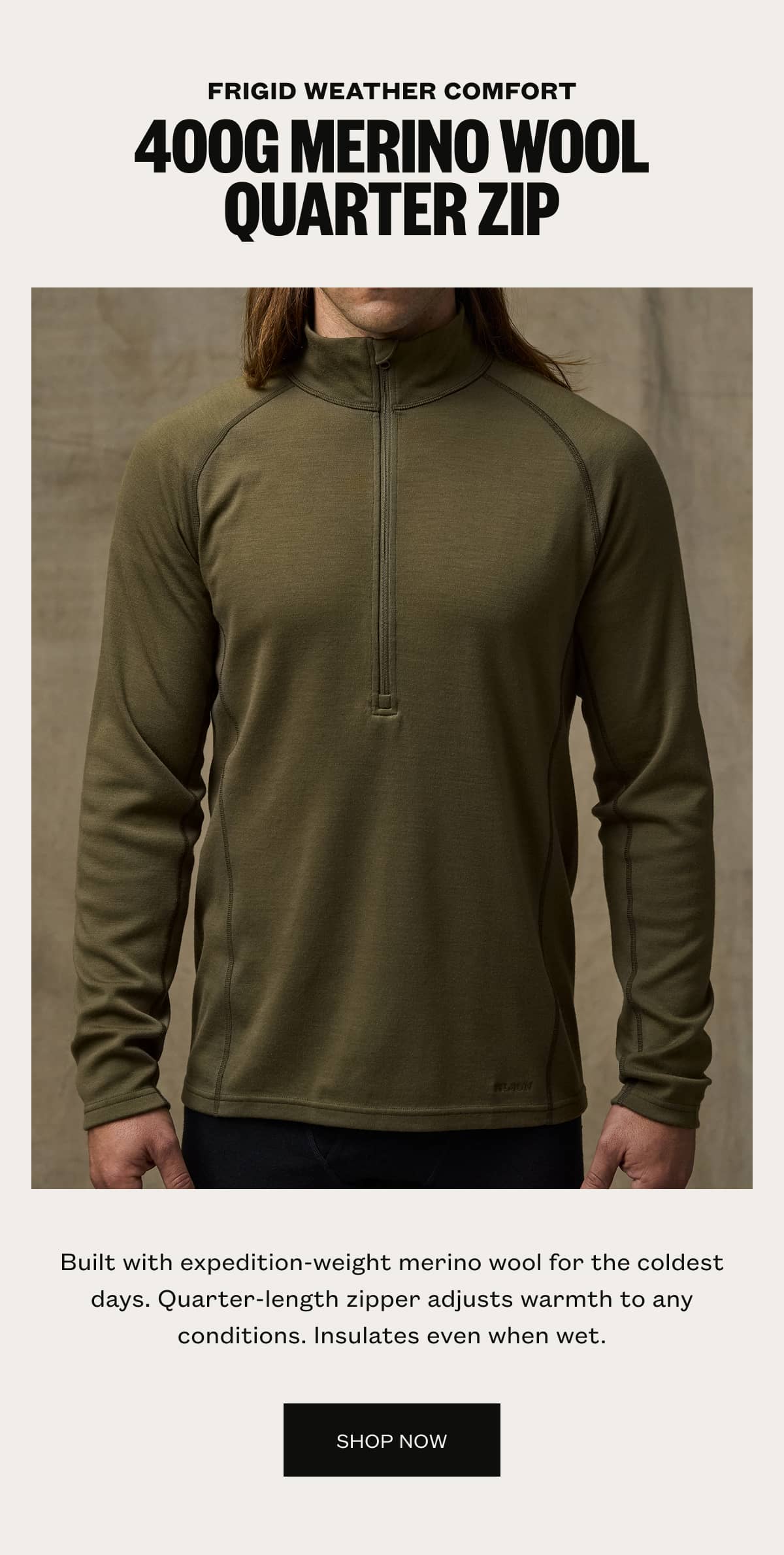 400g Merino Wool Q Zip