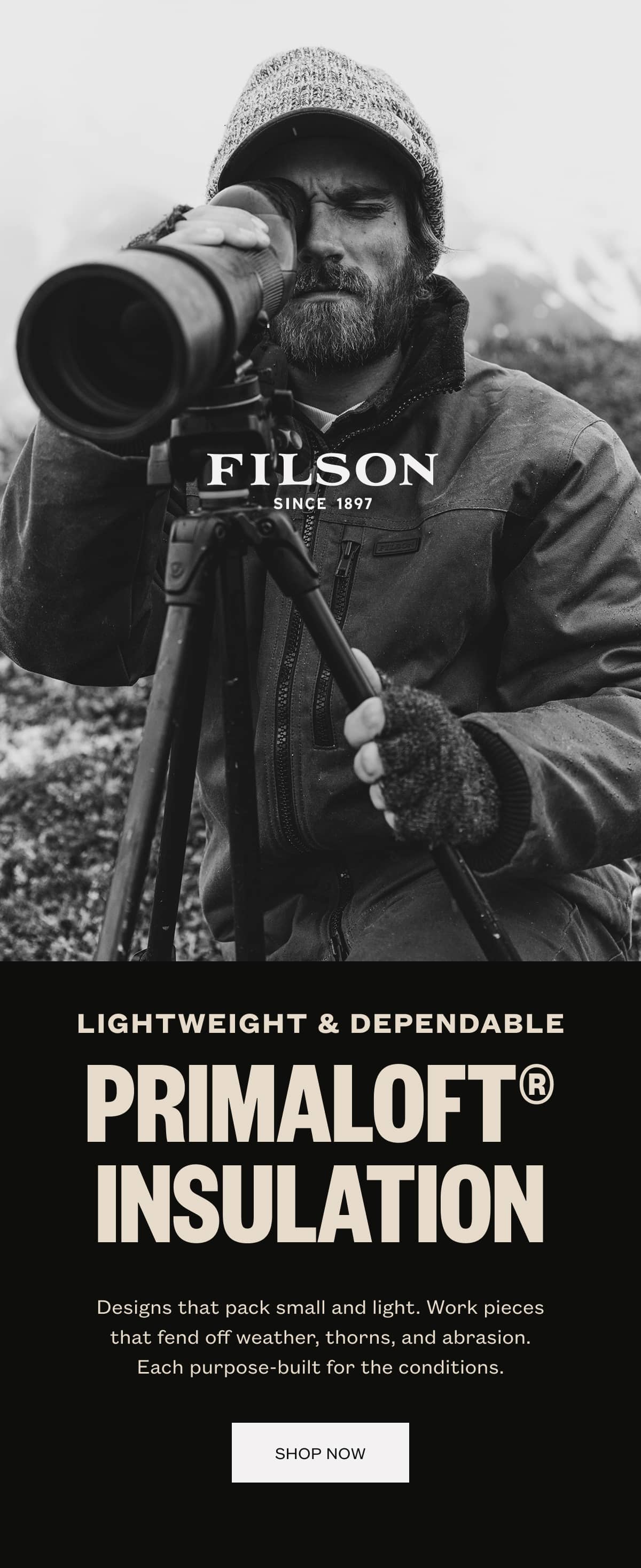 Lightweight & Dependable - Primaloft Insulation