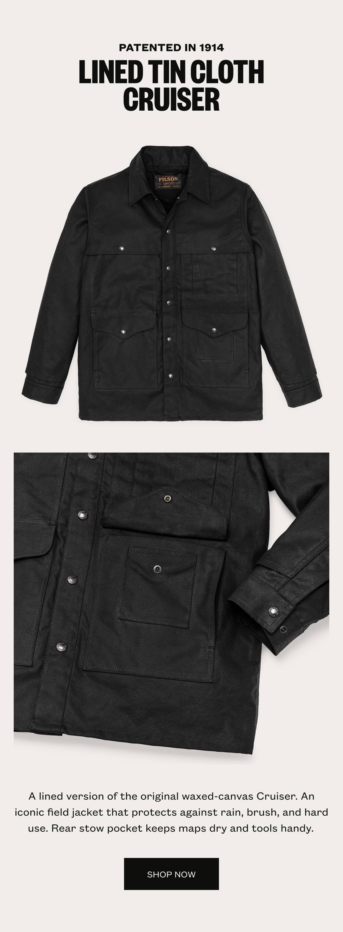 Lined Tin Cloth Cruiser Jacket