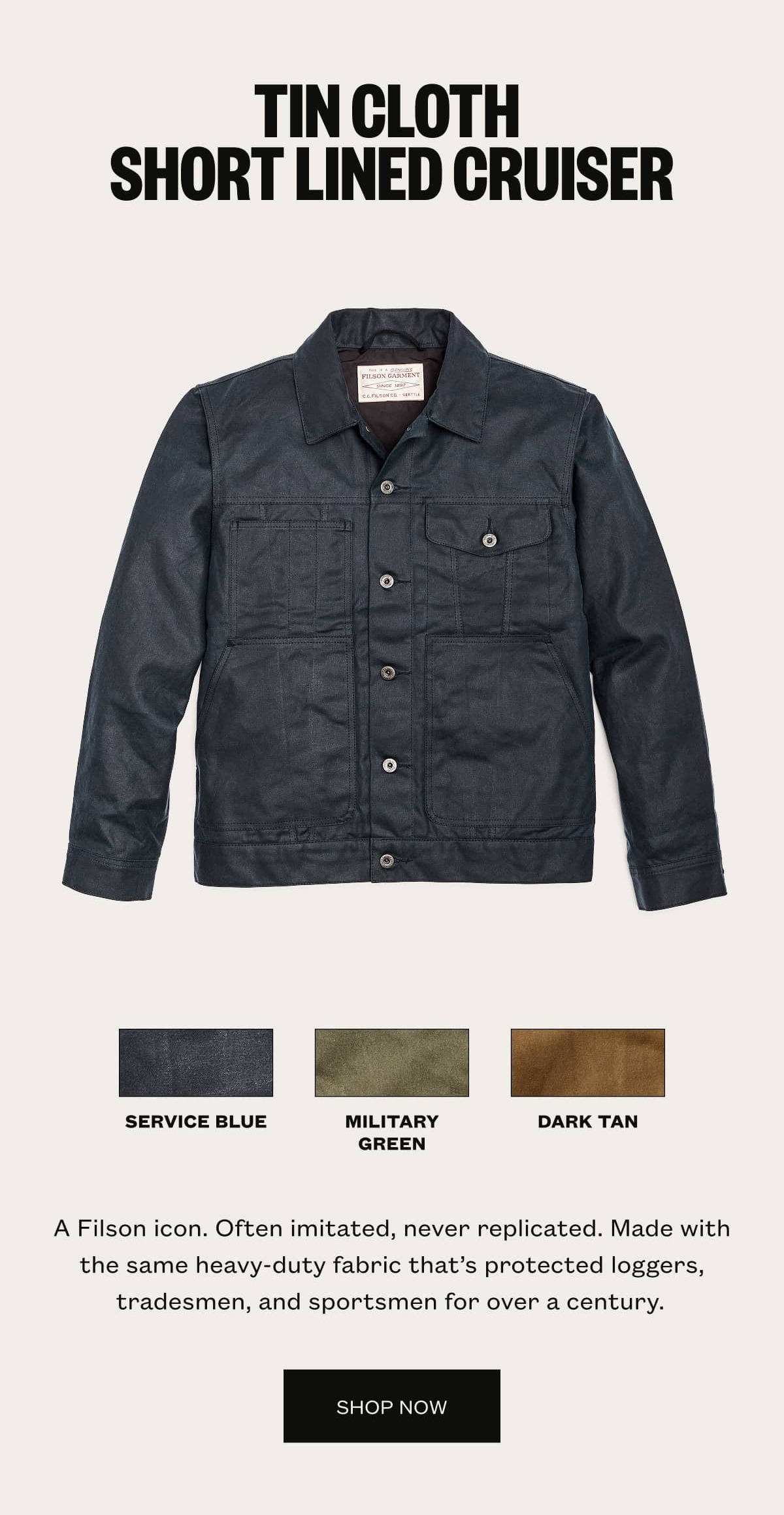Tin Cloth Short Lined Cruiser