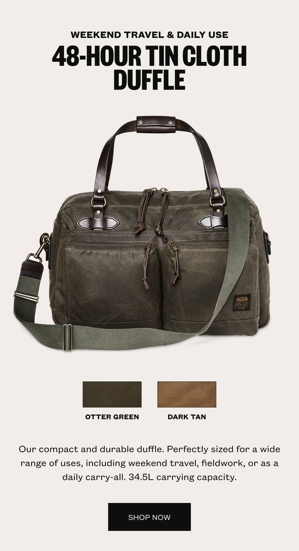 48 Hour Tin Cloth Duffle Bag