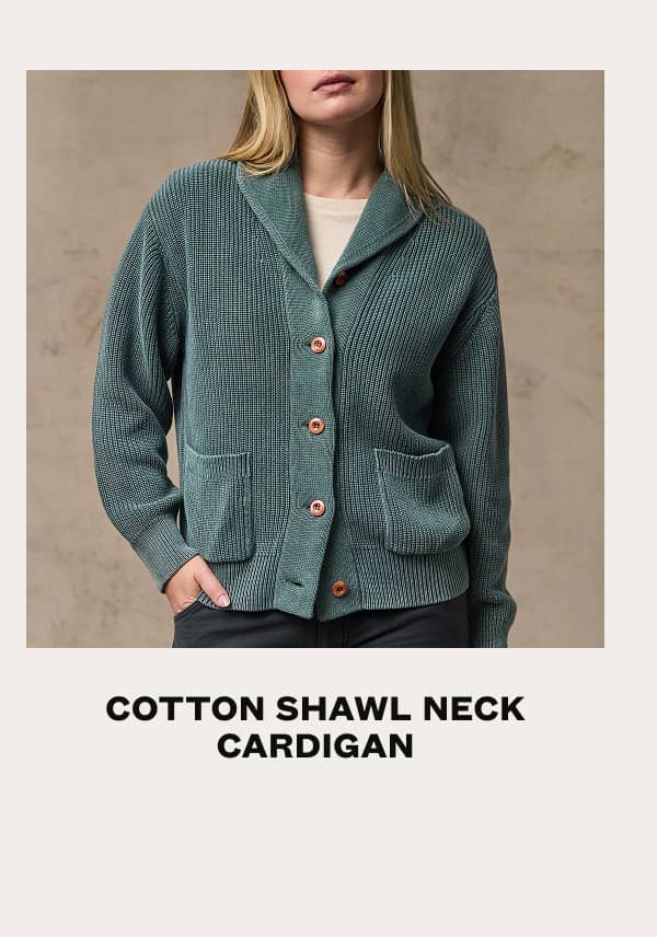 Cotton Shawl Neck Cardigan
