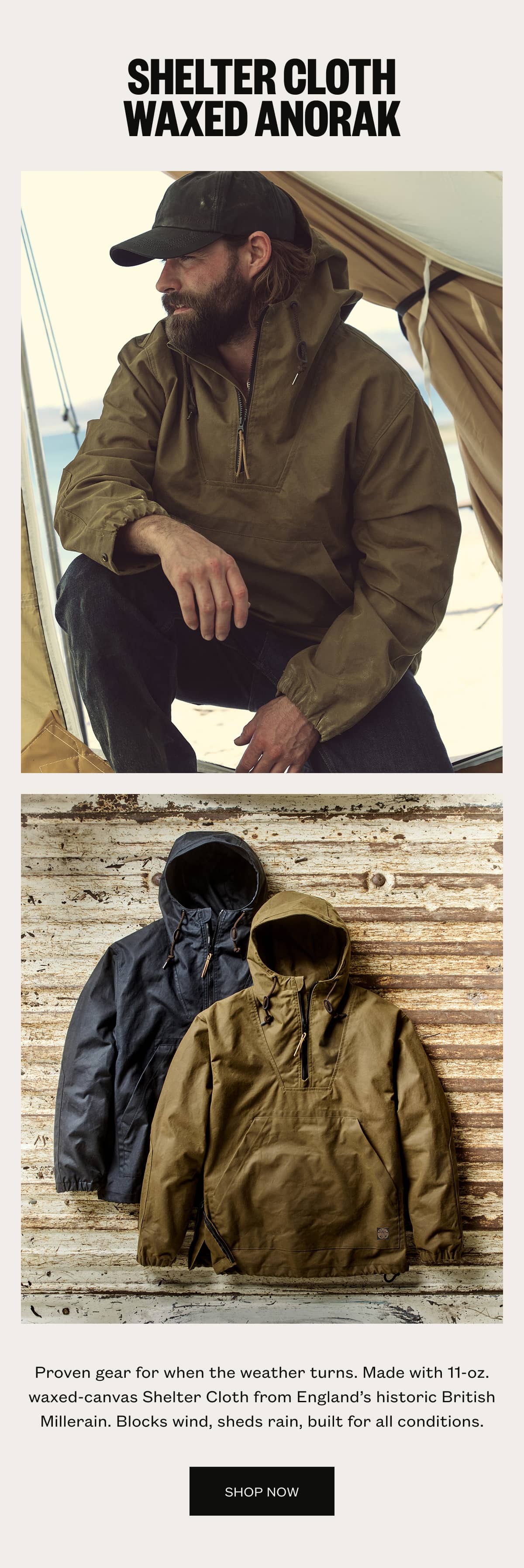 Shelter Cloth Waxed Anorak