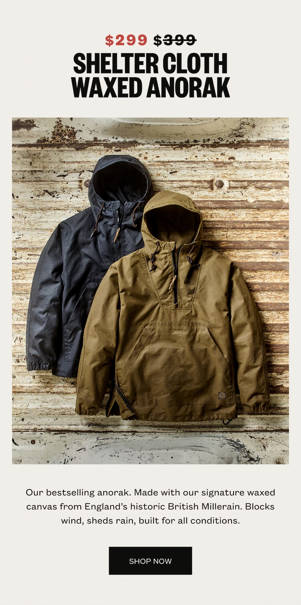Shelter Cloth Waxed Anorak