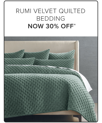 Rumi Velvet Quilted Bedding Now 30% Off