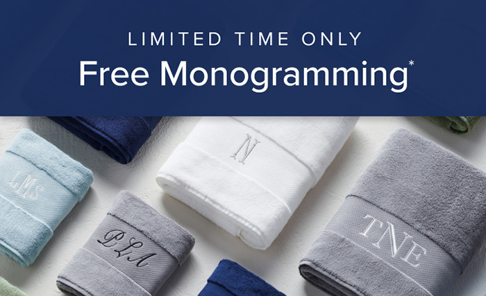 Limited Time Only Free Monogramming