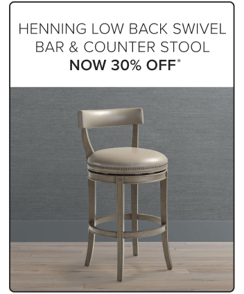 Henning Low Back Swivel Bar & Counter Stool Now 30% Off*