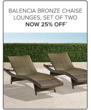Balencia Bronze Chaise Lounges Set of Two, Now 25% Off