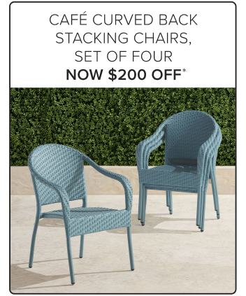 Cafe Curved Back Stacking Chairs, Set of Four Now $200 Off