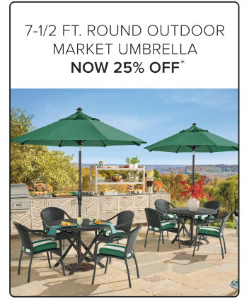 7-1/2 Foot Round Outdoor Market Umbrella Now 25% Off