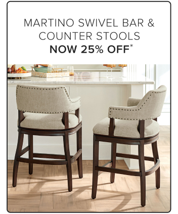 Martino Swivel Bar & Counter Stools Now 25% Off