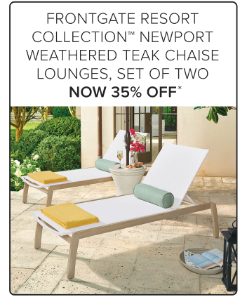 Frontgate Resort Collection Newport Weathered Teak Chaise Lounges, Set of Two Now 35% Off