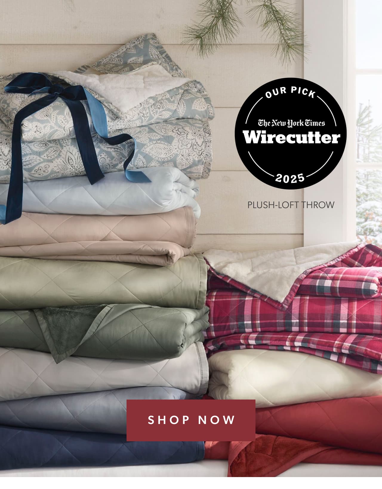 Our pick 2025. The New York Times Wirecutter. Plush-Loft Throw. Shop Now
