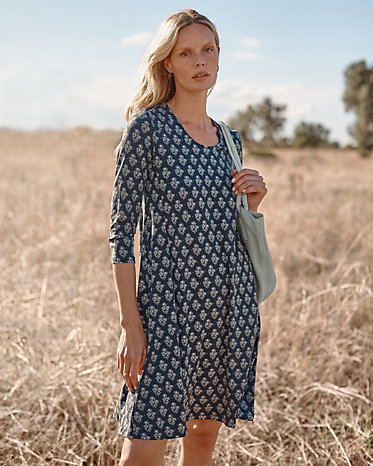 Seamed Knit Trapeze Dress