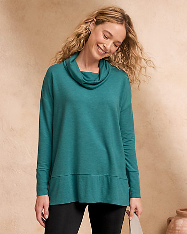 Cowl-Neck Knit Tunic