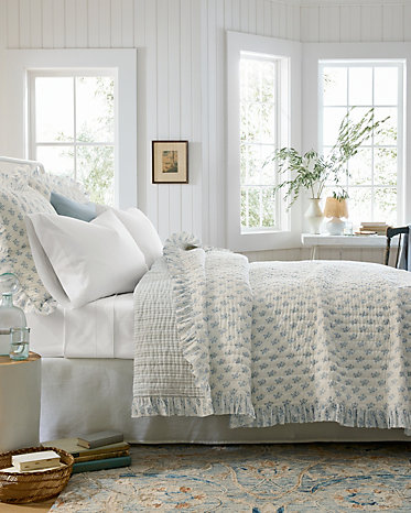 Celestia Ruffle Organic-Cotton Quilt