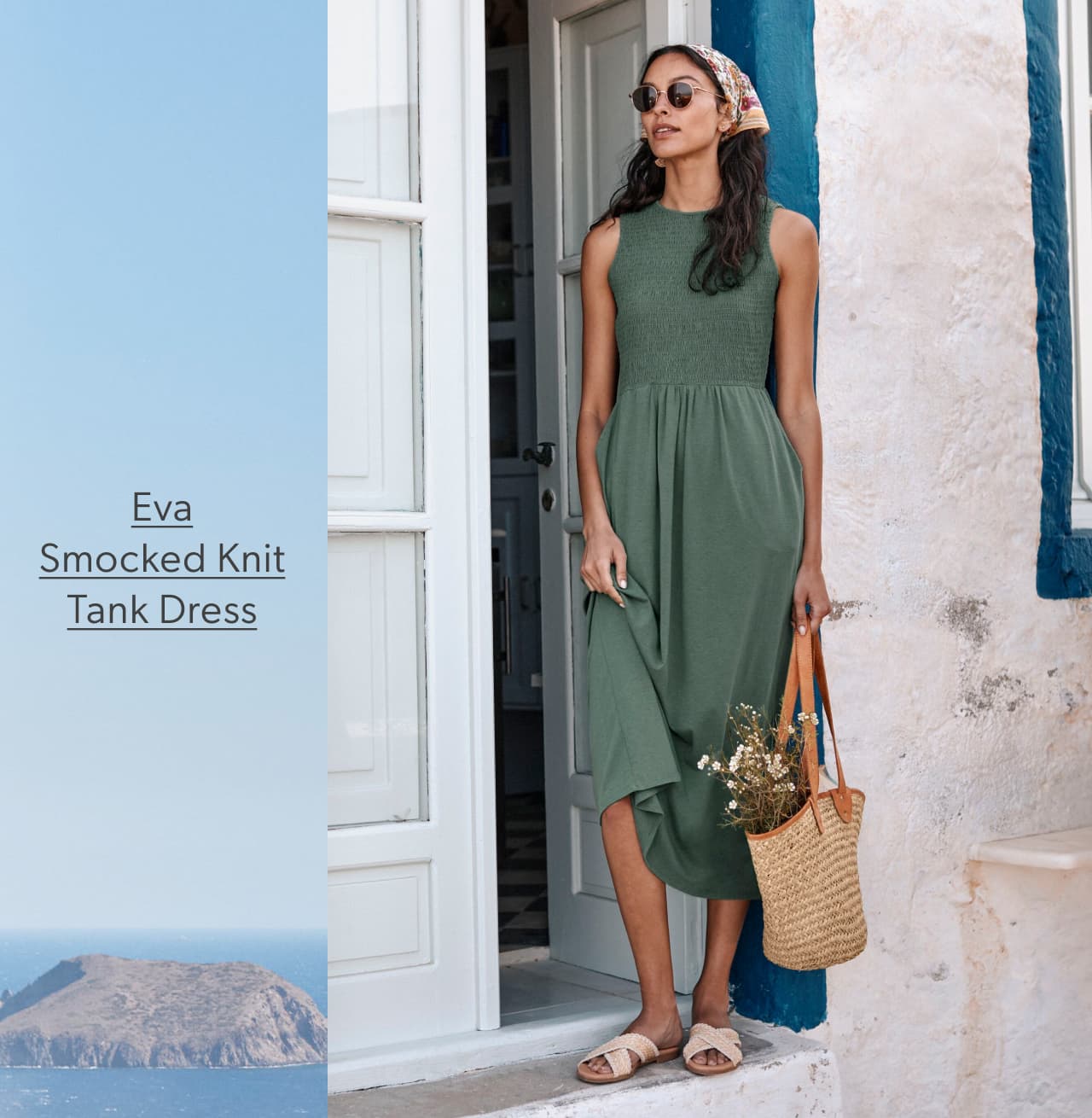 Eva Smocked Knit Tank Dress