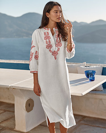 Jessa Embroidered Linen Dress