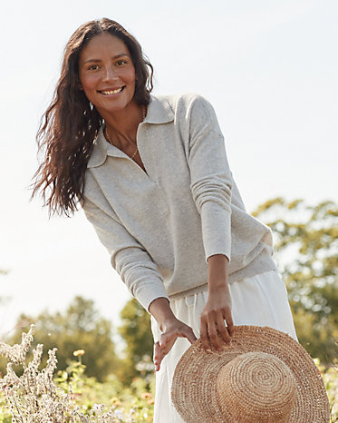 Essential Cashmere Polo Sweater