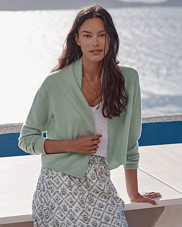 Cashmere Cropped Boxy Cardigan
