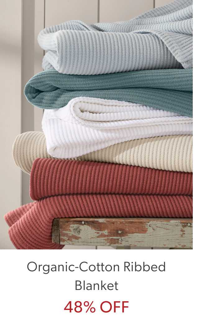 Organic-Cotton Ribbed Blanket. 48% OFF.