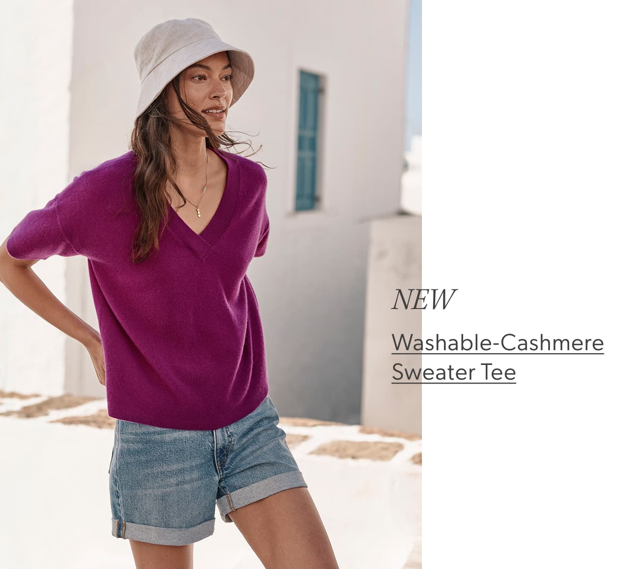NEW Washable-Cashmere Sweater Tee