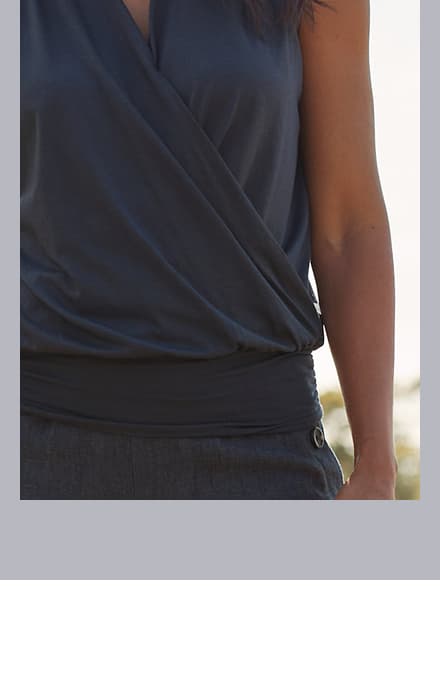 Essential Banded Surplice Knit Tank