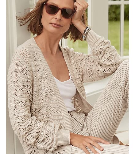 Amiee Organic-Cotton & Linen Pointelle Duster