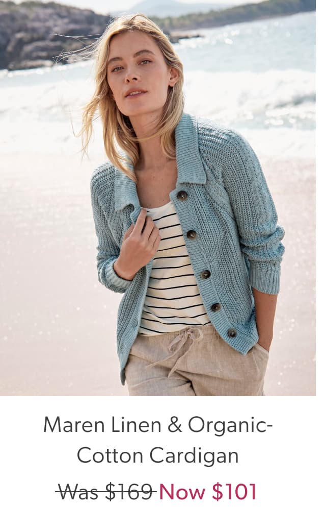 Maren Linen & Organic-Cotton Cardigan Was $169 Now $101