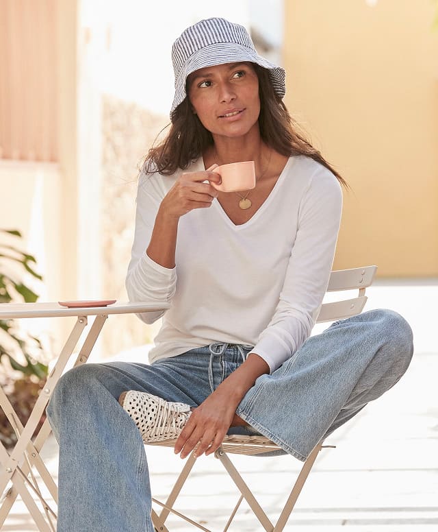 Essential Long-Sleeve V-Neck Tee