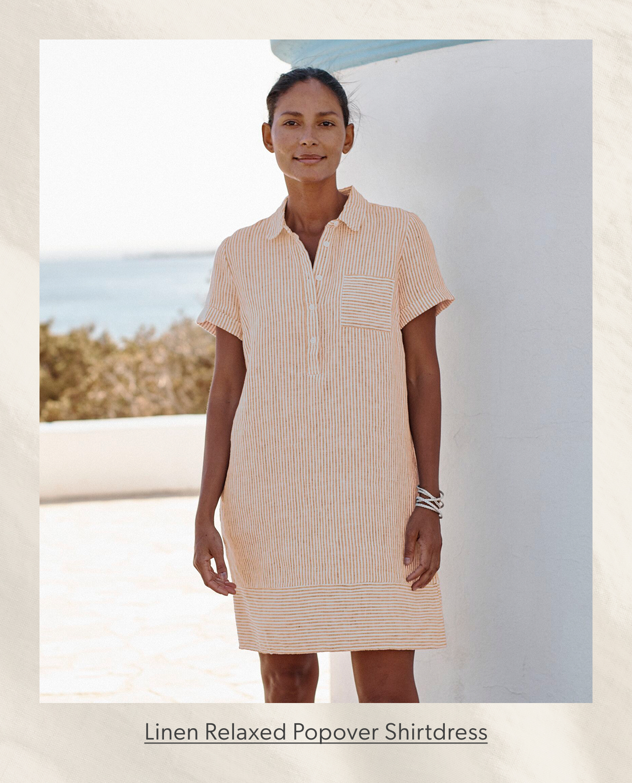 Linen Relaxed Popover Shirtdress
