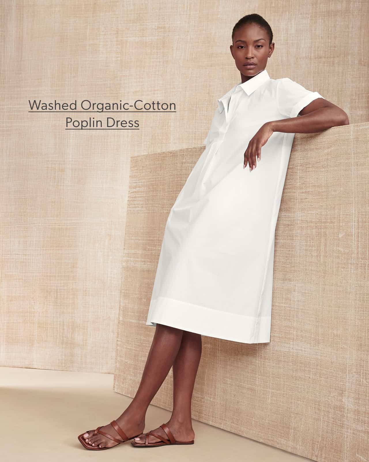Washed Organic-Cotton Poplin Dress