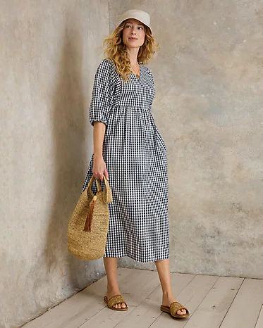 Natasha Organic-Cotton Seersucker Dress