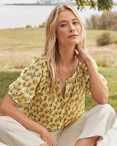 Hannah Organic-Cotton Voile Blouse