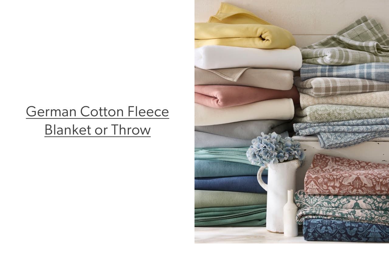 German Cotton Fleece Blanket or Throw