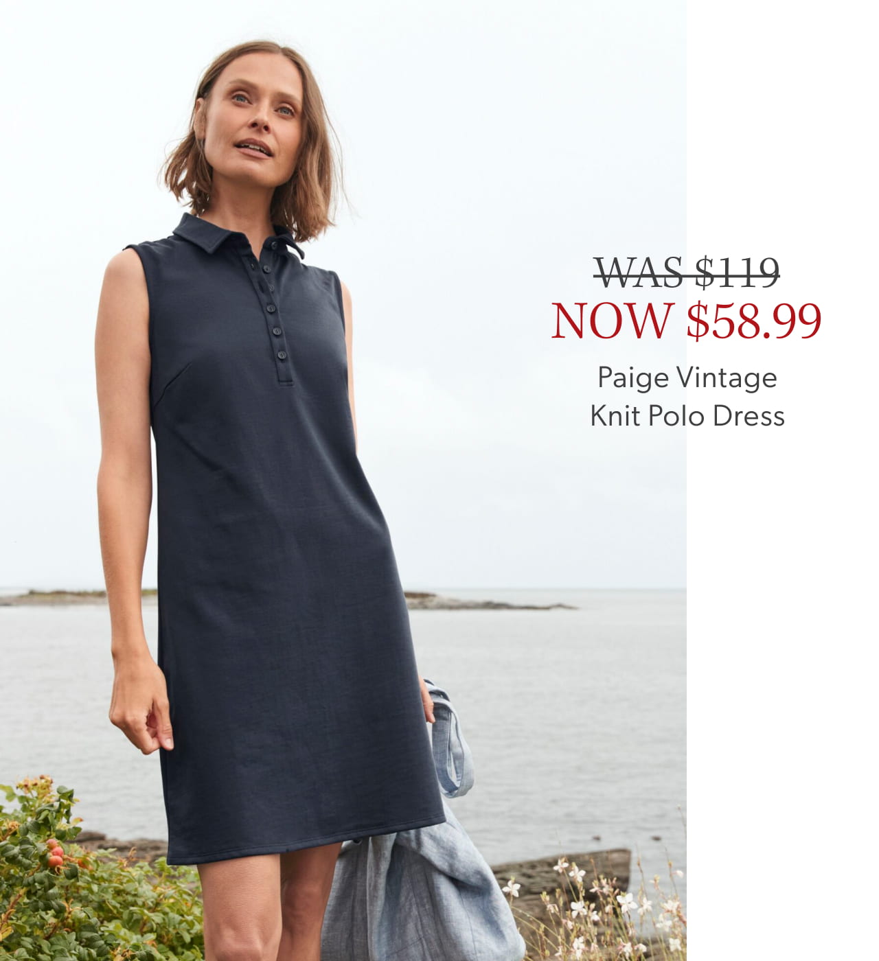 Was $119, Now $58.99. Paige Vintage Knit Polo Dress