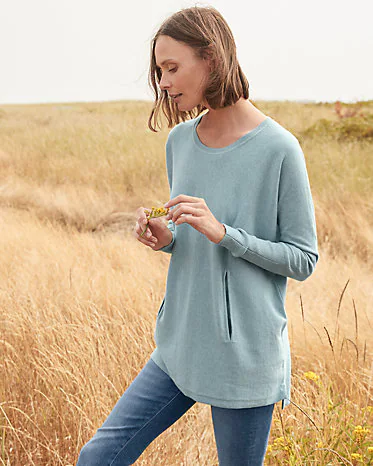 Organic-Cotton Pocket-Detail Sweater