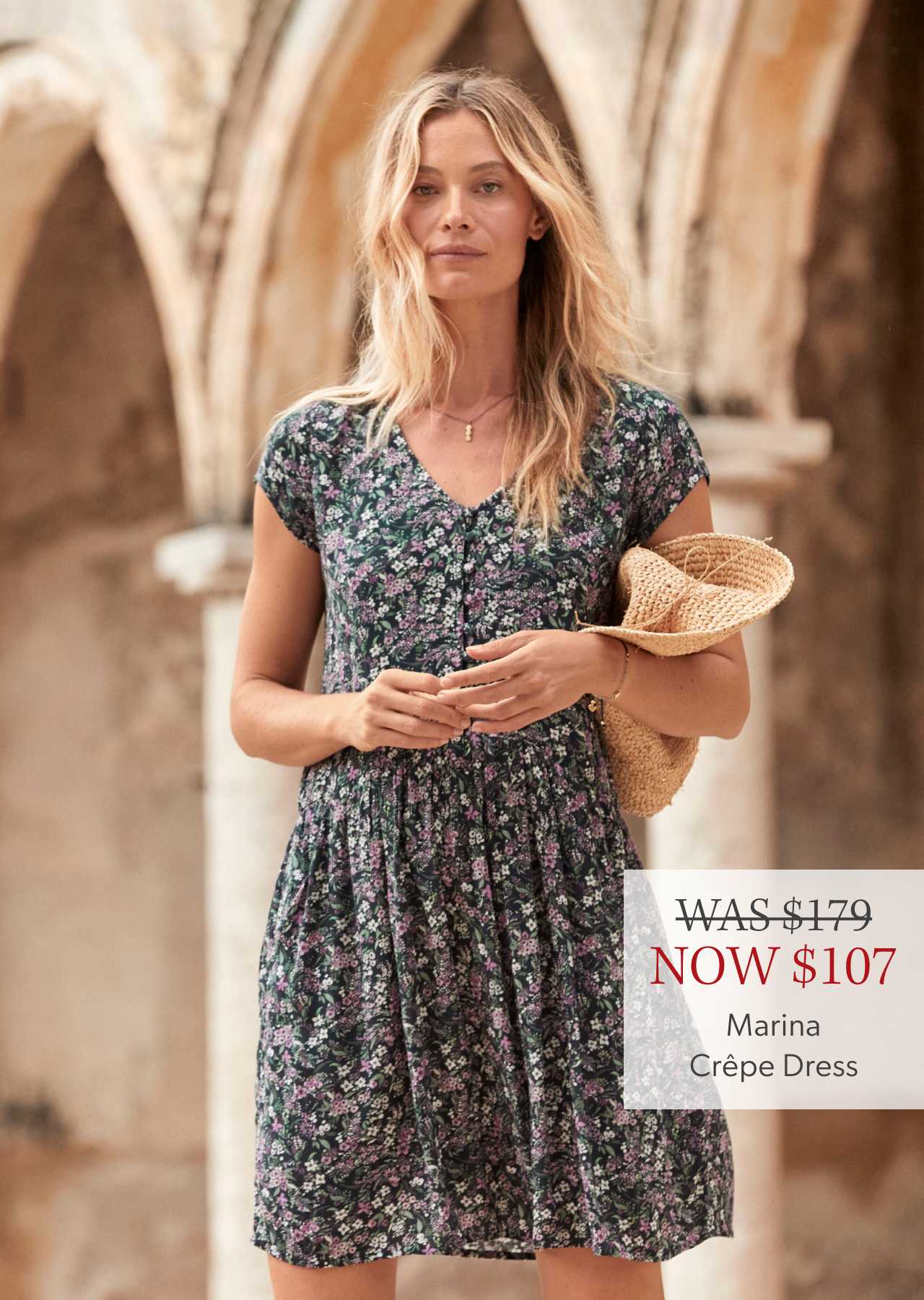 Was $179, now $107. Marina Crêpe Dress