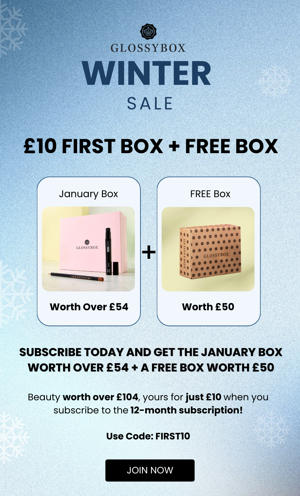 Use Code: FIRST10