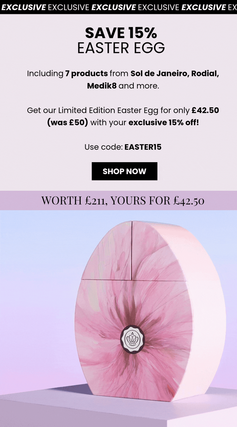 Use Code EASTER15