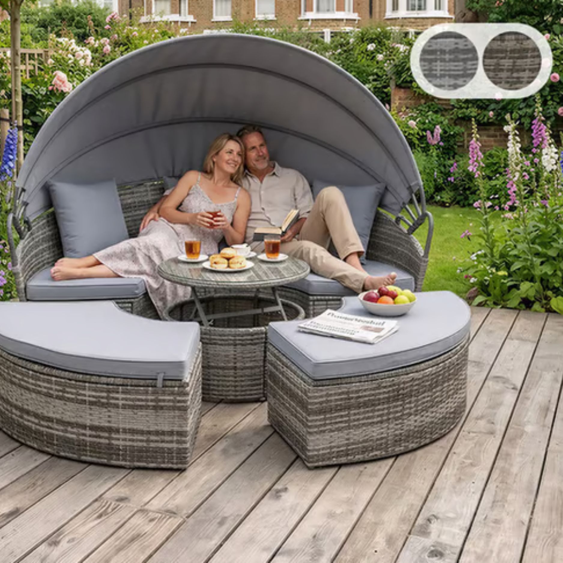 Rattan Garden Day Bed Set