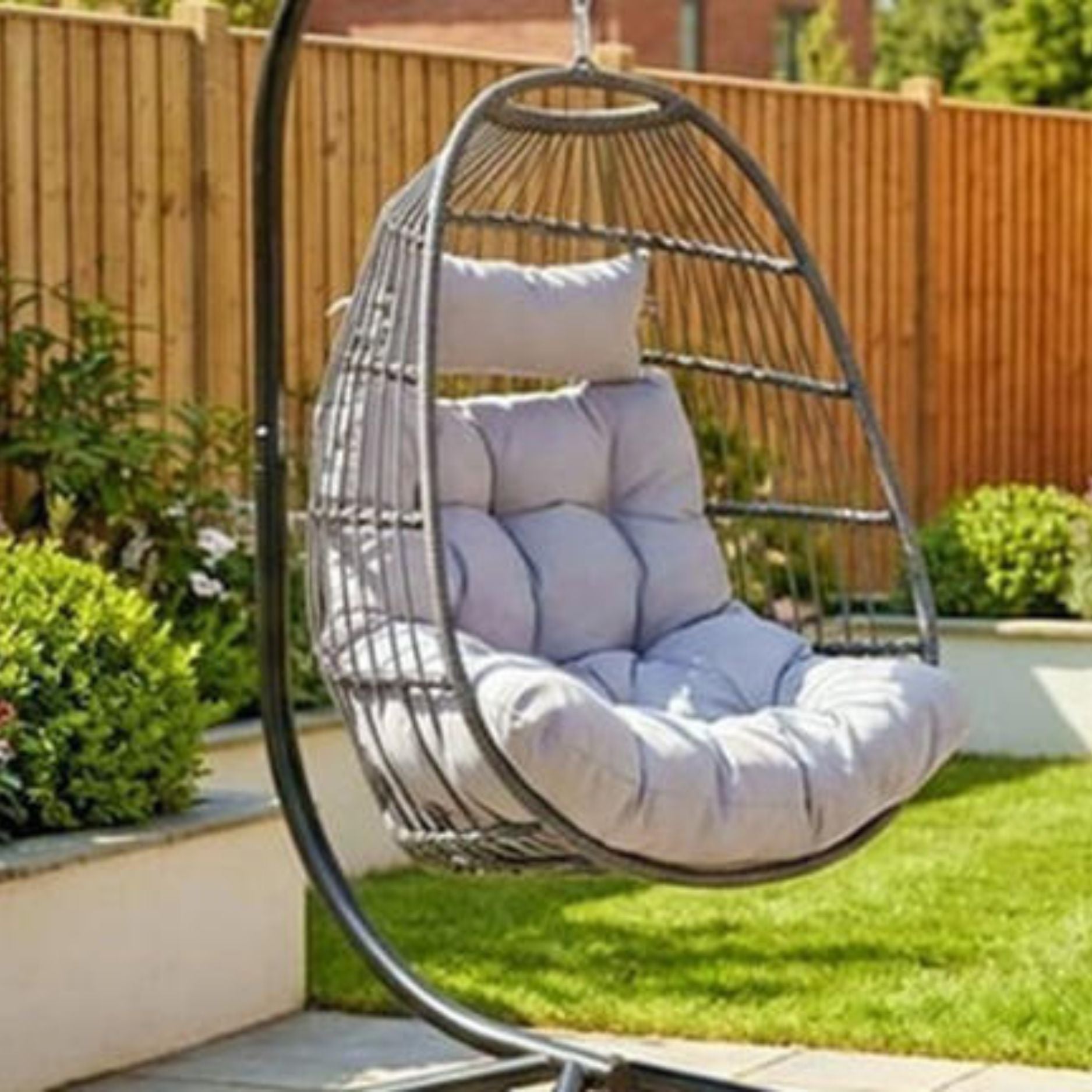 Dark Grey Hanging Egg Chair