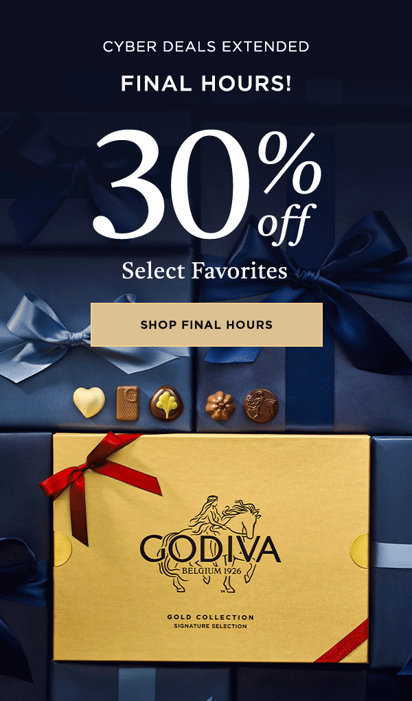 Cyber Deals Extended Final Hours! 30% OFF Select Favorites