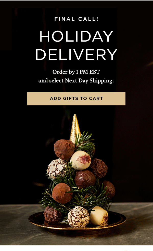 Final Call! Holiday Delivery: Order by 1 PM EST and select Next Day Shipping.