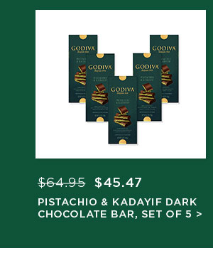 Pistachio & Kadayif Dark Chocolate Bar, set of 5