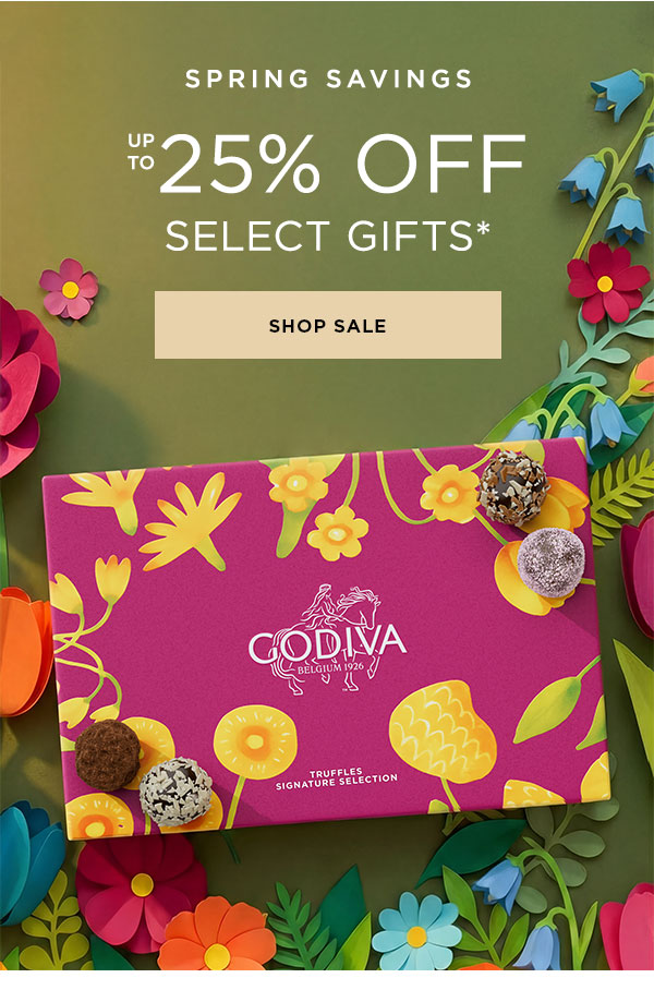 Spring savings. Up to 25% off select gifts.* Shop sale.
